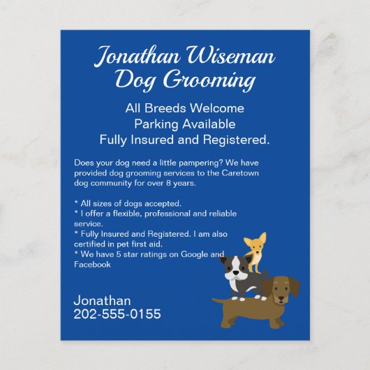 Dog Grooming Salon Business Flyer (Voorkant)