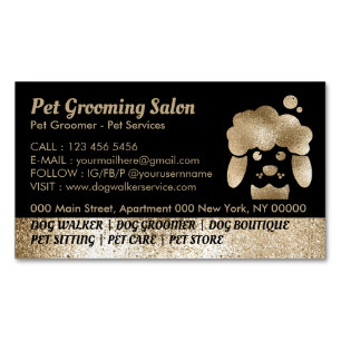 Dog Grooming Salon Gold bat spa Magnetisch Visitekaartje