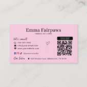 Dog Grooming Salon Pet Care Kaart met QR-code Visitekaartje (Achterkant)