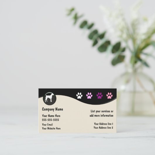 Dog Grooming Salon Visitekaartje (Staand voorkant)