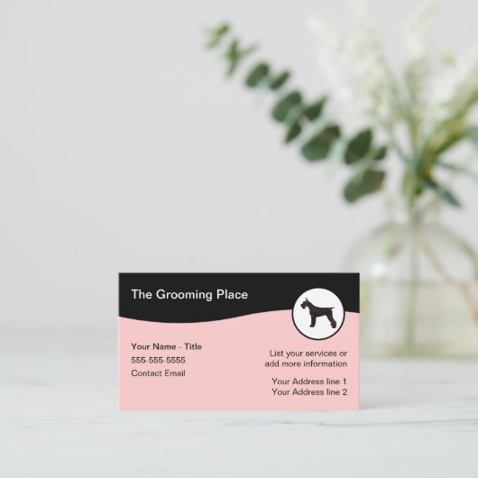 Dog Grooming Salon Visitekaartje Design (Staand voorkant)