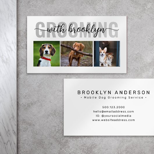 Dog Grooming Service foto's Visitekaartje