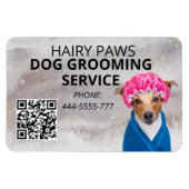 Dog Grooming Service Waterverf Business Magneet (Horizontaal)