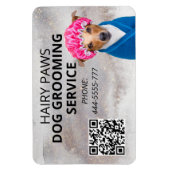 Dog Grooming Service Waterverf Business Magneet (Verticaal)