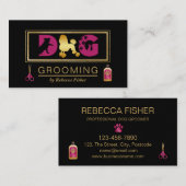 Dog Grooming Services Black Roze Visitekaartje (Voorkant / Achterkant)