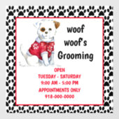 Dog Grooming Services/Uren Storefront Raamsticker (Vel)