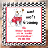 Dog Grooming Services/Uren Storefront Raamsticker (Vel 2)