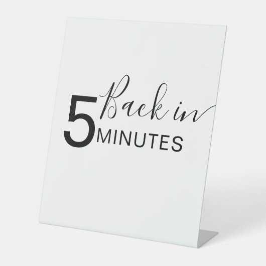 Dog Grooming Sign Terug in 5 minuten Reclamebord Met Voetstuk (Voorkant)