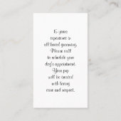 Dog Grooming Spa Business Card Visitekaartje (Achterkant)