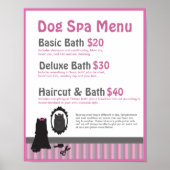 Dog Grooming Spa Menu -  Poster (Voorkant)