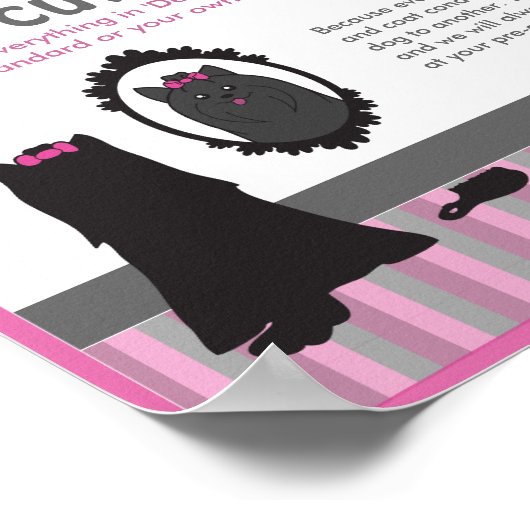 Dog Grooming Spa Menu -  Poster (Hoek)