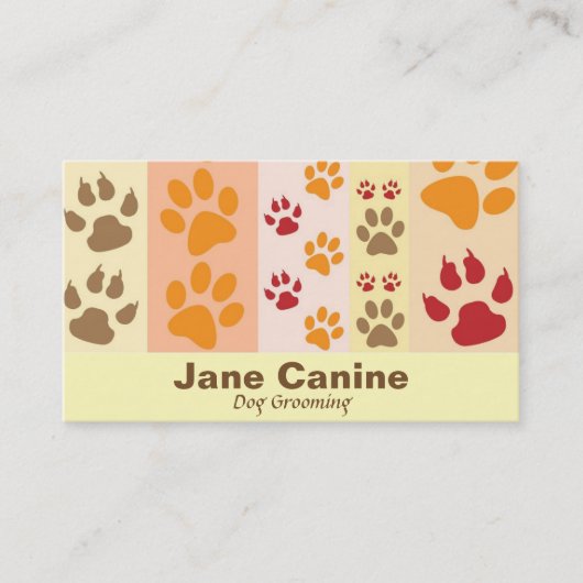 Dog Grooming stijlvolle moderne pootdruk Visitekaartje (Voorkant)