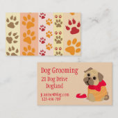 Dog Grooming stijlvolle moderne pootdruk Visitekaartje (Voorkant / Achterkant)