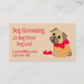 Dog Grooming stijlvolle moderne pootdruk Visitekaartje (Achterkant)