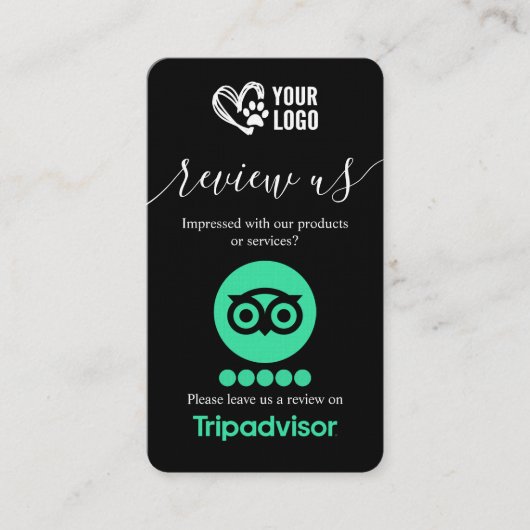 Dog Grooming TripAdvisor Review Vraag QR-code aan Visitekaartje (Voorkant)