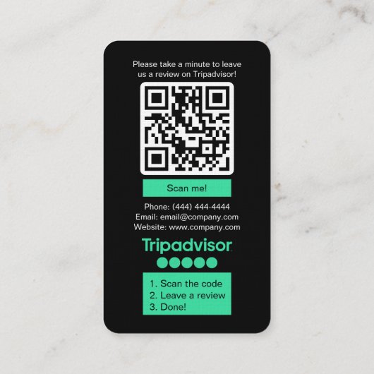 Dog Grooming TripAdvisor Review Vraag QR-code aan Visitekaartje (Achterkant)