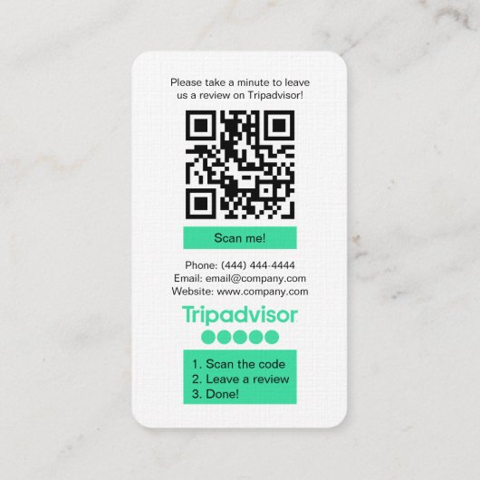 Dog Grooming TripAdvisor Review Vraag QR-code aan Visitekaartje (Achterkant)