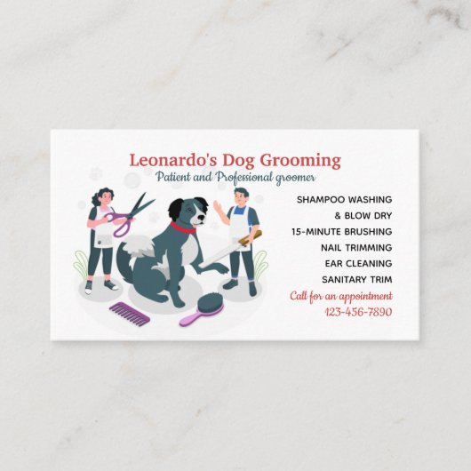 Dog Grooming Visitekaartje (Voorkant)