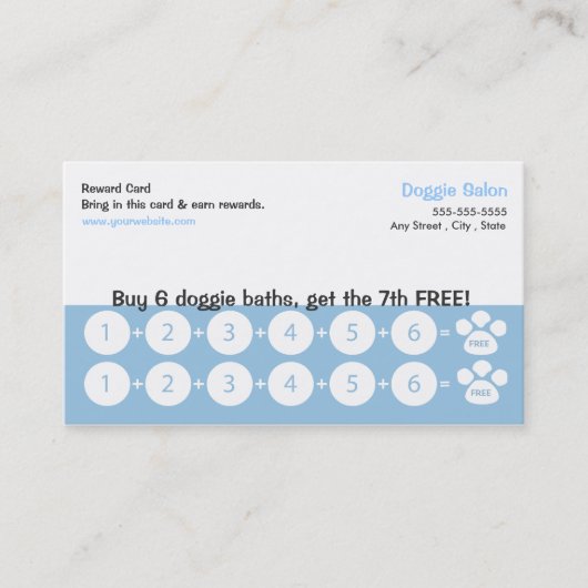 Dog Grooming Visitekaartje Loyalty Card (Voorkant)