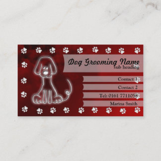 Dog Grooming Visitekaartje [rood]