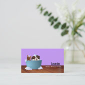 Dog Grooming Visitekaartjes - verwisselbaar in kle (Staand voorkant)