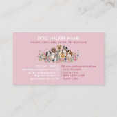 Dog Grooming Waling Sitting Service Roze Visitekaartje (Achterkant)