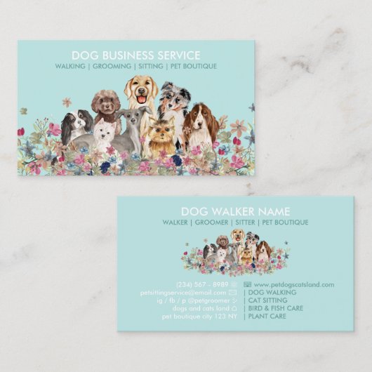 Dog Grooming Waling Sitting Service Visitekaartje (Voorkant / Achterkant)
