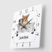 Dog grooming Wall Clock Vierkante Klok (Hoek)