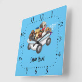 Dog grooming Wall Clock Vierkante Klok (Hoek)