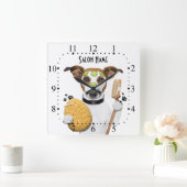 Dog grooming Wall Clock Vierkante Klok (Huis)