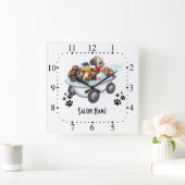 Dog grooming Wall Clock Vierkante Klok (Huis)