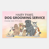 Dog Grooming Waterverf Business Sticker (Voorkant)