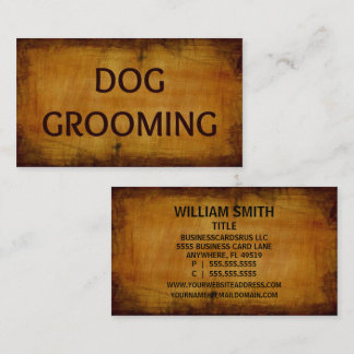 Dog Grooming Wood Grain Visitekaartje