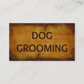 Dog Grooming Wood Grain Visitekaartje (Voorkant)