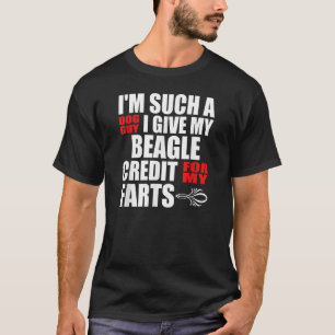 Dog Guy Beagle Fart Joke voor Men Boy Beagle T-shirt