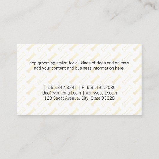 Dog Hair Cuts | Botten Patroon Visitekaartje (Achterkant)