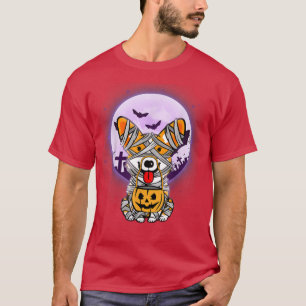 Dog Halloween Costume Cute Corgi Mummy Pumpkin Cor T-shirt