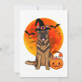 Dog Halloween German Shepherd Jack Lantern Pumpk Save The Date (Voorkant)