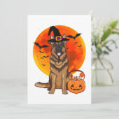 Dog Halloween German Shepherd Jack Lantern Pumpk Save The Date (Staand voorkant)