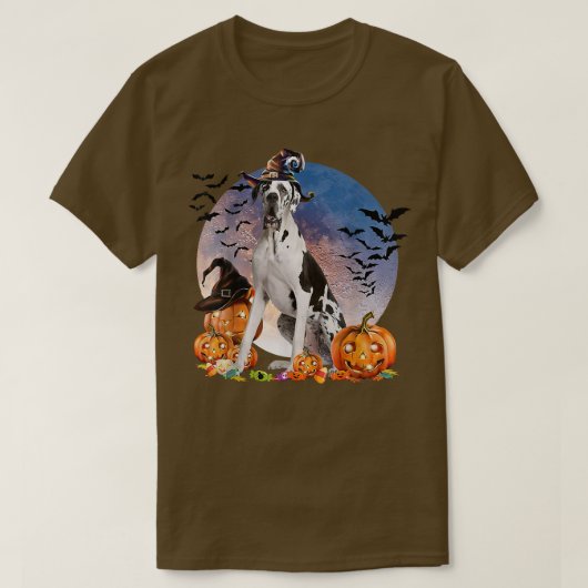 Dog Halloween Great Dane Jack O Lantern Pumpkin Mo T-shirt (Design voorkant)