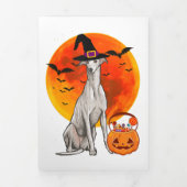 Dog Halloween Greyhound Jack O Lantern Pumpkin Drieluik Aankondiging (Cover)