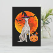 Dog Halloween Greyhound Jack O Lantern Pumpkin Feestdagenkaart (Staand voorkant)
