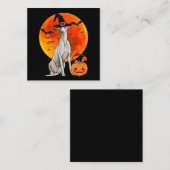 Dog Halloween Greyhound Jack O Lantern Pumpkin Vierkante Visitekaartje (Voorkant / Achterkant)