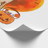 Dog Halloween Italy Greyhound Jack O Lantern Cadeaupapier (Hoek)