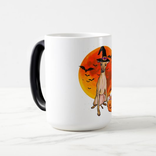 Dog Halloween Italy Greyhound Jack O Lantern Magische Mok (Voorkant links)