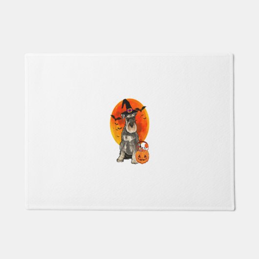 Dog Halloween Miniature Schnauzer Jack O Lantern P Deurmat (Voorkant)