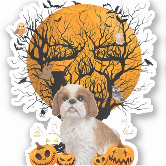 Dog Halloween Sticker (Voorkant)