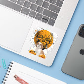 Dog Halloween Sticker (Laptop met iPhone)
