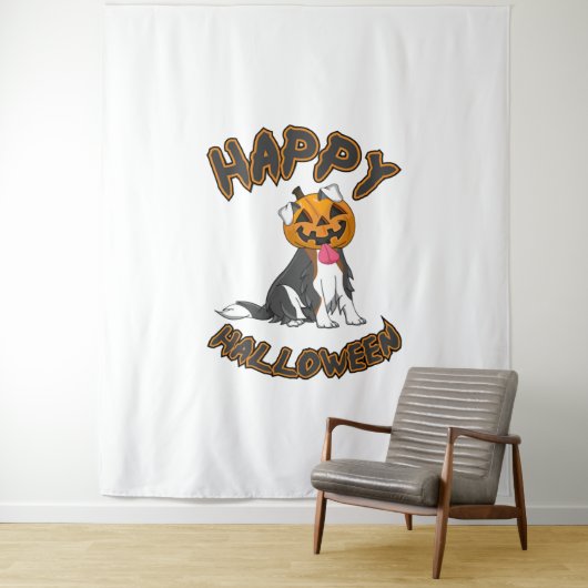 Dog Halloween T ShirtHappy Halloween Dog T Shirt Wandkleed (In situ)