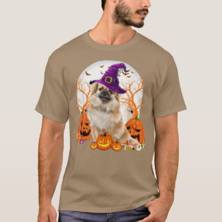 Dog Halloween Tibetan Spaniel Dog Jack O Lantern P T-shirt